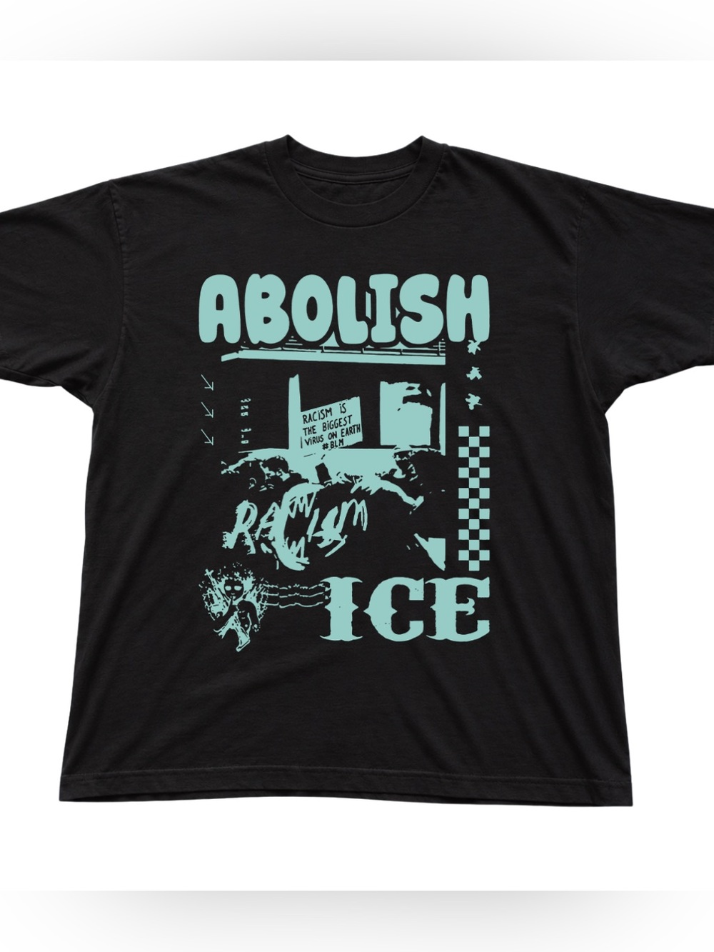 Classic Men Abolish Ice Graphic Tee Black Color Gildan 5000